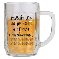 Bohemia Gifts Dárkový půllitr - Myslím jen na jedno, 500 ml