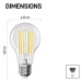 EMOS LED žárovka Filament A60 A CLASS / E27 / 7,2 W (100 W) / 1521 lm / teplá bílá ZF5167