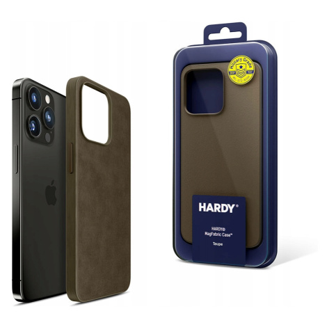 Hnědé stylové pouzdro na iPhone 15 Pro Max 3mk Hardy MagFabric Case