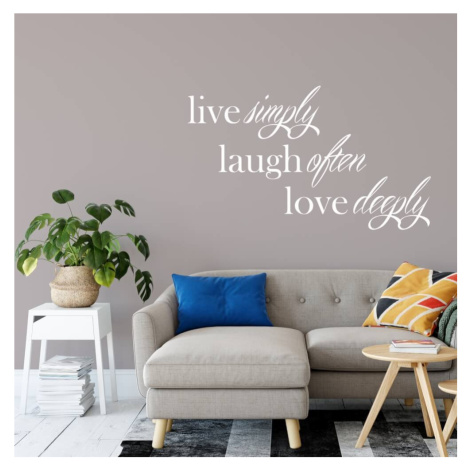 Nálepka na zeď - Live, laugh, love (citát na zeď) INSPIO