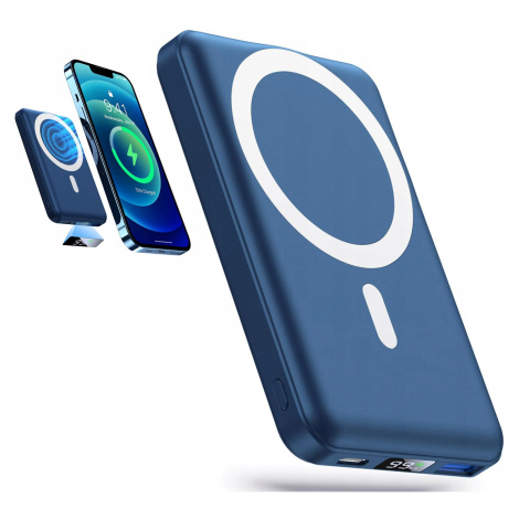 Rychlá Bezdrátová Power Banka s MagSafe Indukční iOS 10000mAh Modrá