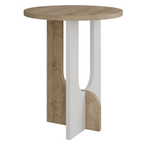 Přístavný stolek LUNA dub/bílá