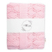 Luxusní bavlněná háčkovaná deka, dečka. ažurková LOVE, 75x95cm - světle růžová