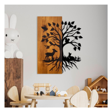 Nástěnná dekorace 46x58 cm strom dřevo/kov Donoci