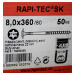 Vruty RAPI-TEC SK 8x360mm talířová hlava TX40 galvanický zinek