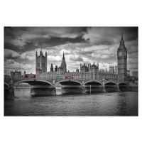 Fotografie LONDON Westminster Bridge & Red Buses, Melanie Viola, (40 x 26.7 cm)