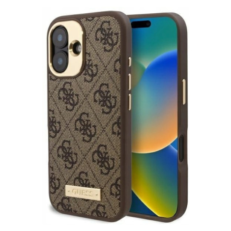 GuessGUHMP16MU4GPRW iPhone 16 Plus 6.7 hnědá/brown hardcase 4G Logo Plat