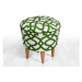 Sofahouse Designová taburetka Peony zeleno-bílá - Skladem