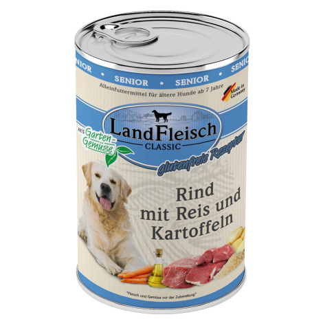 LandFleisch Dog Classic Senior hovězí maso s rýží a bramborami 6 × 400 g Landfleisch Pur