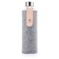 EQUA Mismatch Pink Breeze 750 ml designová luxusní ekologická skleněná lahev na pití s plstěným 