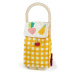 Nákupní vozík z textilu Shopping Trolley Yellow Tender Leaf Toys s dřevěnou konstrukcí