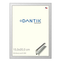 DANTIK rámeček 15 × 20, ALU profil 7269 Stříbrný matný sklo čiré