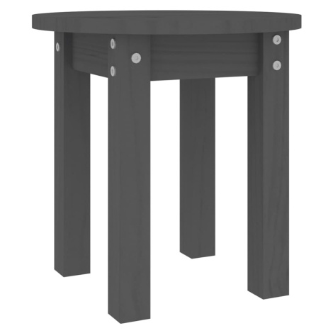 vidaXL Konferenční stolek šedý Ø 35 x 35 cm masivní borové dřevo