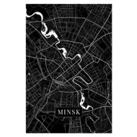 Mapa Minsk black, (26.7 x 40 cm)