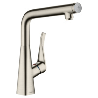 Dřezová baterie Hansgrohe Metris Select M71 s otočným raménkem vzhled nerezu 14883800