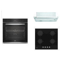 Set spotřebičů Beko- trouba BBIM13300X, deska HILG64220S, odsavač CTB6407X