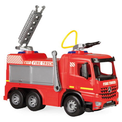 Mercedes auto hasiči plast 65cm stříkací vodu nádržka 1,5l v krabici 71x40x28cm Lena