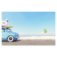 Fotografie Vintage car with beach accessories on, AntonioSolano, 40 × 26.7 cm