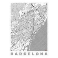 Mapa Barcelona, Hubert Roguski, 30 × 40 cm