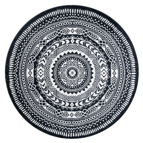 Dywany Łuszczów AKCE: 120x120 (průměr) kruh cm Kusový koberec Napkin black kruh - 120x120 (průmě