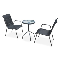 vidaXL 3dílný bistro set ocelový černý