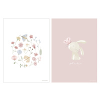 LITTLE DUTCH - Plakát A3 Květiny a motýly