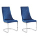 Sada 2 sametových modrých jídelních židlí ALTOONA, 251087