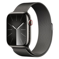 Apple Watch Series 9 45mm Cellular Grafitově šedý nerez s grafitově šedým milánským tahem