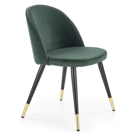 Židle K315 látka velvet/kov tmavě zelená BAUMAX