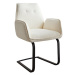 DELIFE Jídelní židle Zoa-Flex konzolová podnož plochá černá bouclé bílý