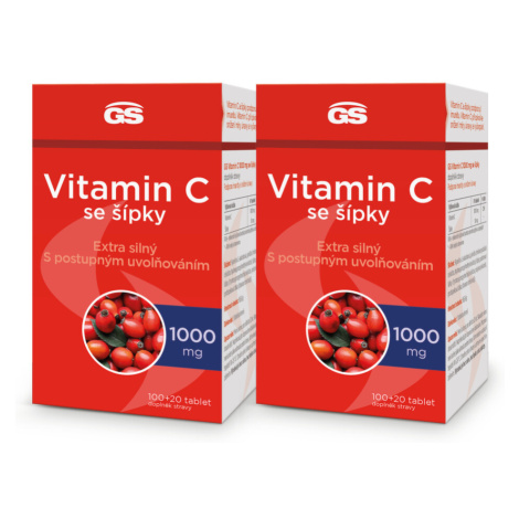 GS Vitamin C 1000mg se šípky tbl.100+20 - balení 2 ks Green Swan