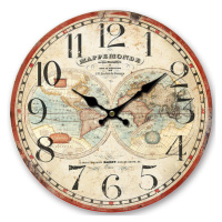 Dřevěné nástěnné hodiny Mappemonde, pr. 34 cm