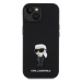 Zadní kryt Karl Lagerfeld Liquid Silicone Metal Ikonik pro Apple iPhone 15, černá