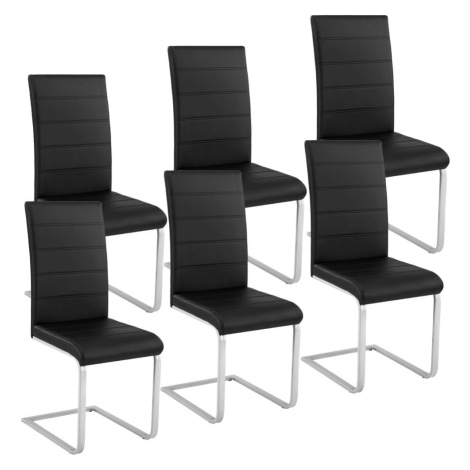 tectake 403895 6 houpací židle, umělá kůže - černá - černá