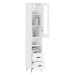 vidaXL Skříň highboard bílá s vysokým leskem 34,5x34x180 cm kompozit