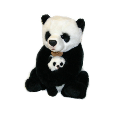 Plyšová panda s mládětem, 27 cm