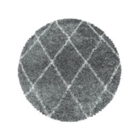 Kusový koberec Alvor Shaggy 3401 grey kruh FOR LIVING
