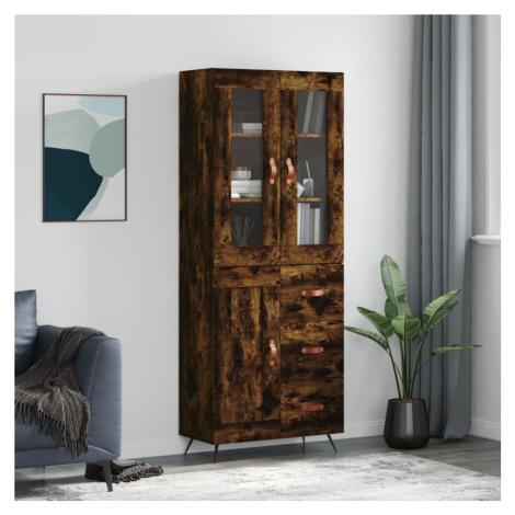 vidaXL Skříň highboard kouřový dub 69,5 x 34 x 180 cm kompozitní dřevo