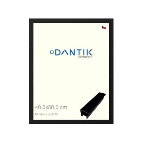 DANTIK rámeček 40 × 50, ALU profil 7005 Černý matný sklo čiré