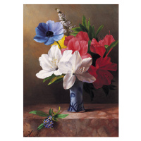 Ilustrace Flowers in a blue vase, Fine Art Photographic, (30 x 40 cm)