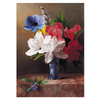 Ilustrace Flowers in a blue vase, Fine Art Photographic, 30 × 40 cm