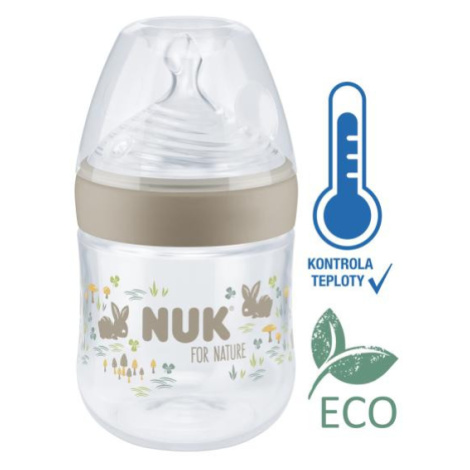 NUK Láhev kojenecká For Nature s kontrolou teploty, hnědá 150 ml