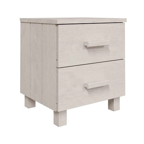 SHUMEE Noční stolek bílý 40 × 35 × 44,5 cm masivní borové dřevo, 340405