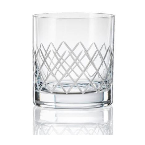 Crystalex broušené sklenice na whisky Barline matný brus 280 ml 4KS Crystalex-Bohemia Crystal