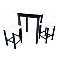 Dede Set - kuchyňský stůl 60 x 60 cm + 2x židle MINI  -  bílá / černá
