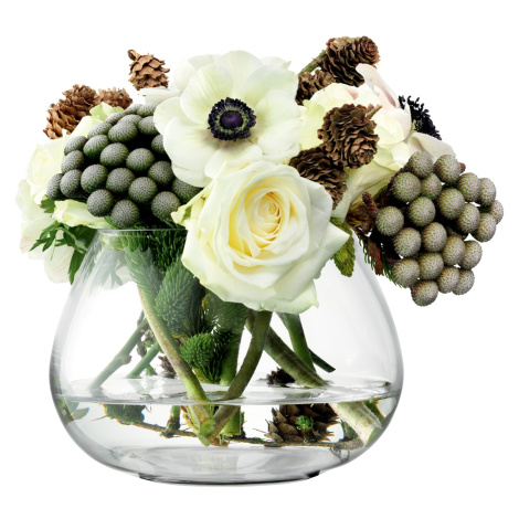 Flower skleněná váza pro aranžmá na stůl čirá, v.11.5cm, LSA, Handmade LSA International