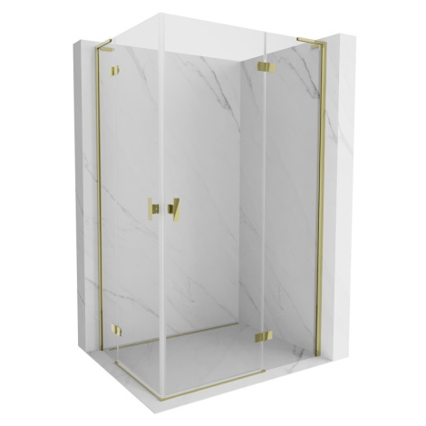 MEXEN/S Mist-H L Duo sprchový kout dveře křídlové 80 x 110, transparent, zlato 8A5L-080L-110P-50