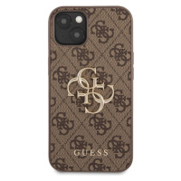 Guess PU 4G Metal Logo Case iPhone 13 hnědý