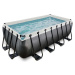 Bazén s pískovou filtrací Black Leather pool Exit Toys ocelová konstrukce 400*200*122 cm černý o