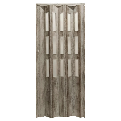 Hopa Plastové shrnovací dveře Matrix prosklené dub Sheffield 87 x 200 cm